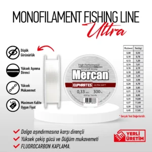 Mercan Misina Ultra Soft Şeffaf Misina 300mt