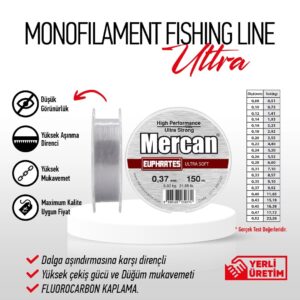 Mercan Misina Ultra Soft Şeffaf Misina 150 mt 0.33 mm