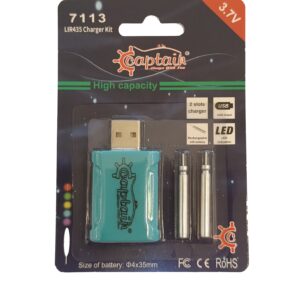 Captain 7113 Fosfor ve Şamandra Pili İçin Pil Şarj Kiti USB li