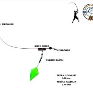 Surf Casting Sissyli Gezerli Beden 2 İğne Takılabilir 1.5 mt (PAKETTE 2 ADET BEDEN ÇIKMAKTADIR)