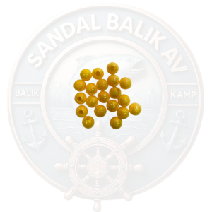 Sazan Rig Takım İçin Boncuk Yemi Camgöz Parlak Sarı UV 10 mm 20 Adet