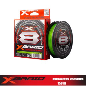 YGK X035 BRAID CORD PE X8 150M FLUO GREEN