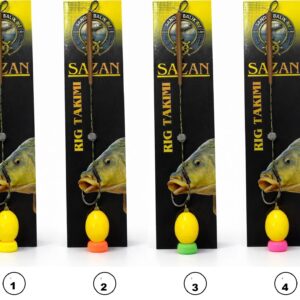 Sazan Avı Yüzen Rig Takımı 20mm Zeytin Boncuk Altı ESP Anti Tangle Hazır Takım