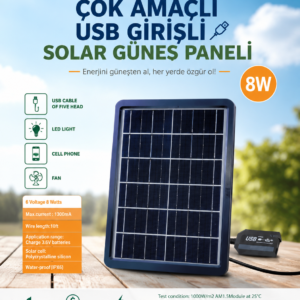 Dat AT-6008 Usb Grişili Çok Amaçlı Solar Panel Güneş Enerjili Panel