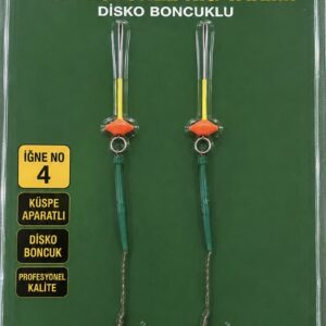 Profesyonel Sazan Avı Küspe Aparatlı Rig Takımı – No:4 İğne – Disko Boncuklu – 2’li Paket