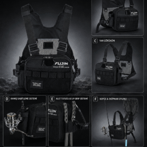 Fujin Tactical Vest Black Balıkçı Çantası