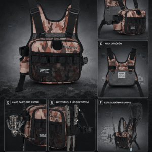 Fujin Tactical Vest Brown Camo Balıkçı Çantası